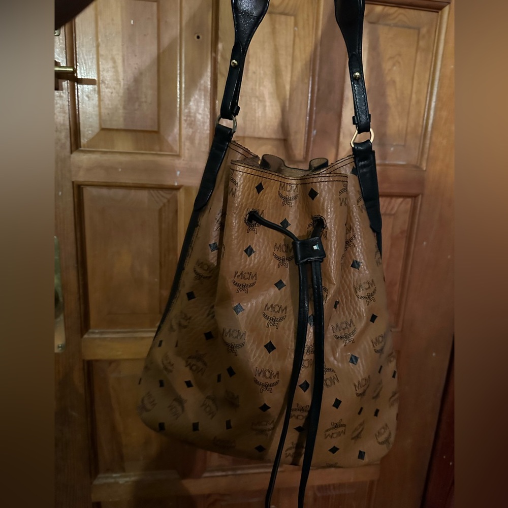 Mcm Drawstring Bucket Bag
